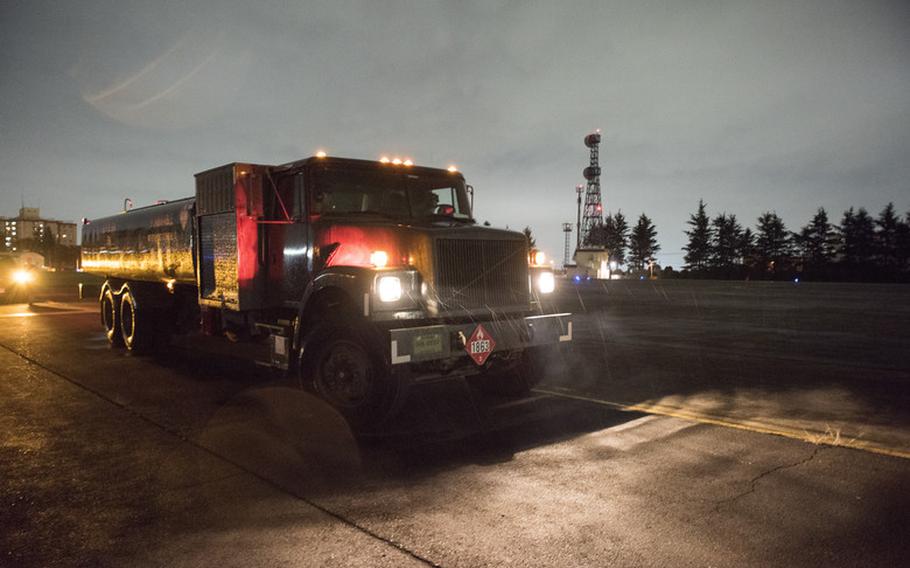 The 374th Logistics Readiness Squadron Fuels Management Flight recently completed a wet-wing defuel training phase, a first at Yokota Air Base, Japan, which enables the C-130J Super Hercules crews to rapidly deliver fuel to bases all over the Pacific, Oct. 24, 2019. The process is a coordinated effort with multiple MAJCOM A3/A4’s & AFPET to ensure compliance with standards and standardize a checklist for the career field. (U.S. Air Force photo by Senior Airman Jessica R. Avallone)