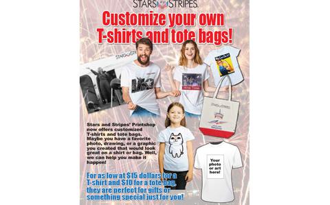 Photo Of Stars and Stripes can help you customize T-shirts, tote bags!