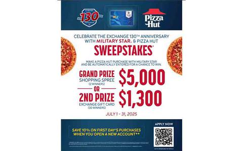 Photo Of AAFES sweepstakes flyer