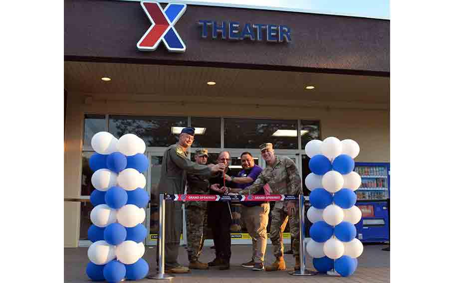 ribbon cutting ceremony of Yokota East Theatre re-grand opening