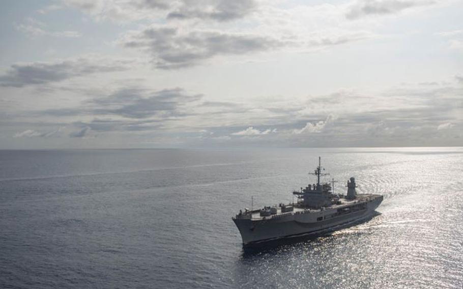 Official U.S. Navy file photo of U.S. 7th Fleet flagship USS Blue Ridge (LCC 19). (Photo by Mass Communication Specialist 3rd Class Aron Montano)