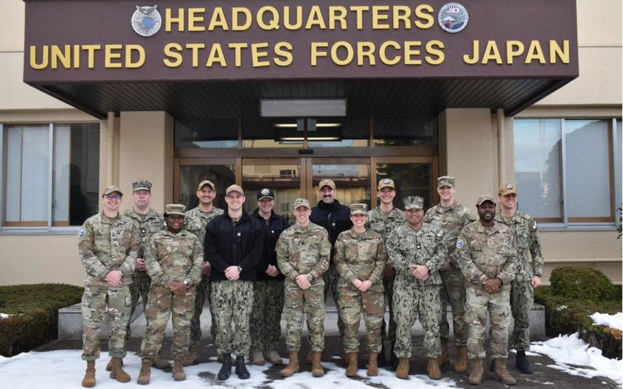 Watchstander group photo from the Joint Operations Center, United States Forces Japan, in support of Exercise Keen Edge 24. KE24, which occurred from Feb. 1 through Feb. 8, is one of many annual U.S.-Japan operations and exercises that increases readiness to respond to a variety of crises and contingencies, maintaining the Alliance as a credible deterrence in an increasingly complex threat environment.