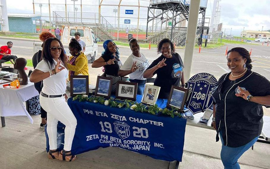 Historically African-American fraternities and sororities such as Alpha Phi Alpha, Alpha Kappa Alpha, Zeta Phi Beta, and Nu ETA Sigma spoke about the significance of Juneteenth at the 2022 Yokosuka Juneteenth Celebration. Originating in Galveston, Texas, and being celebrated since 1865, Juneteenth became a National Holiday on June 17, 2021 to commemorate the emancipation of enslaved African-Americans. (Photo courtesy of Chief Legalman Kezziar Colvin)