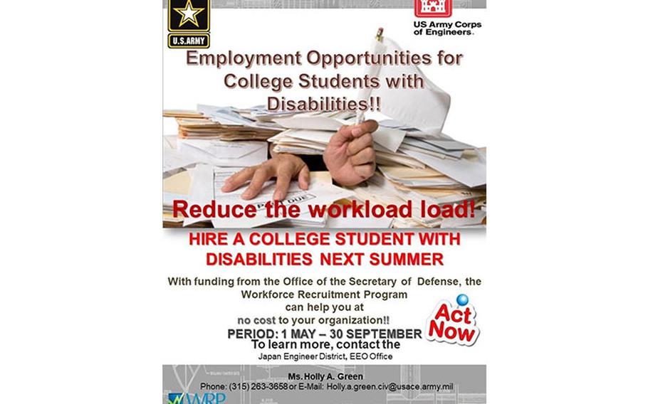 The Workforce Recruitment Program, or WRP, is a recruitment and referral program that connects public and private sector employers nationwide with highly motivated postsecondary students and recent graduates with disabilities who are eager to prove their abilities in the workplace through paid summer or permanent jobs.