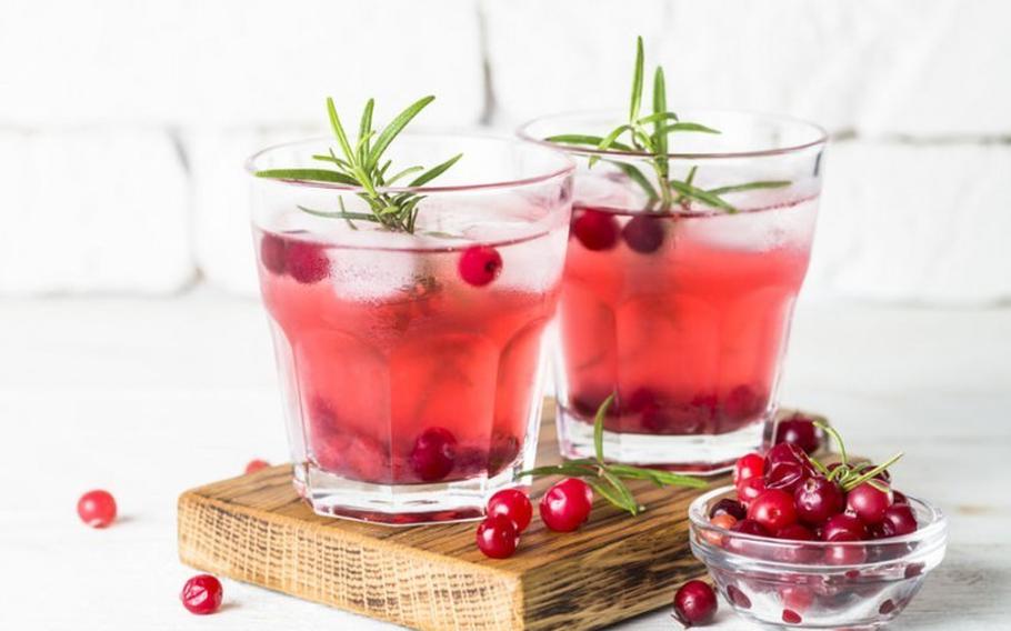 Tea-infused pink cocktails