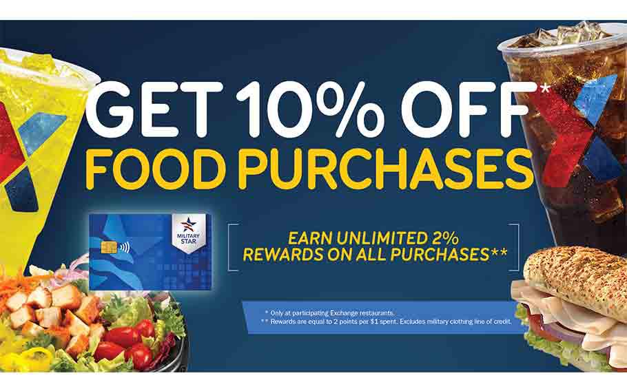 Get 10% off food purchase flyer