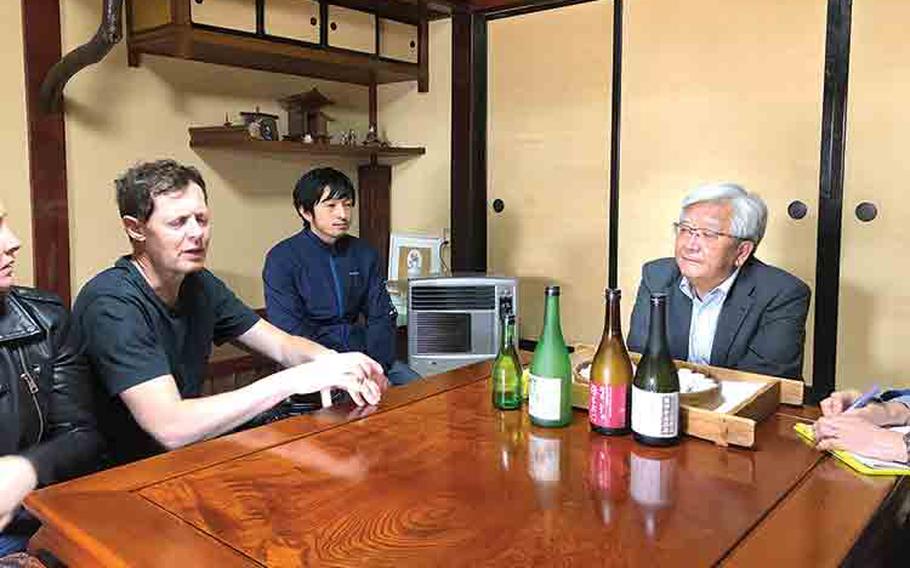 sake tasting at Yamatogawa Shuzo Brewery