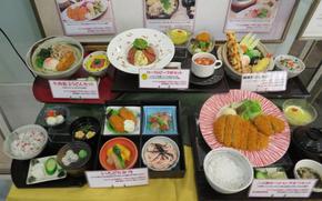 Restaurant display of replica food at Aurora Mall, Yokohama