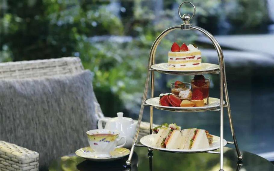cake, sweets, sandwiches and tea