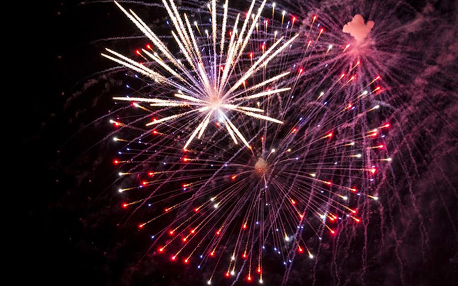 A fireworks show marks the conclusion of the Patriot Festival, July 3, 2018, at Moody Air Force Base, Georgia. (Photo by: Airman 1st Class Erick Requadt, 23rd Wing Public Affairs).