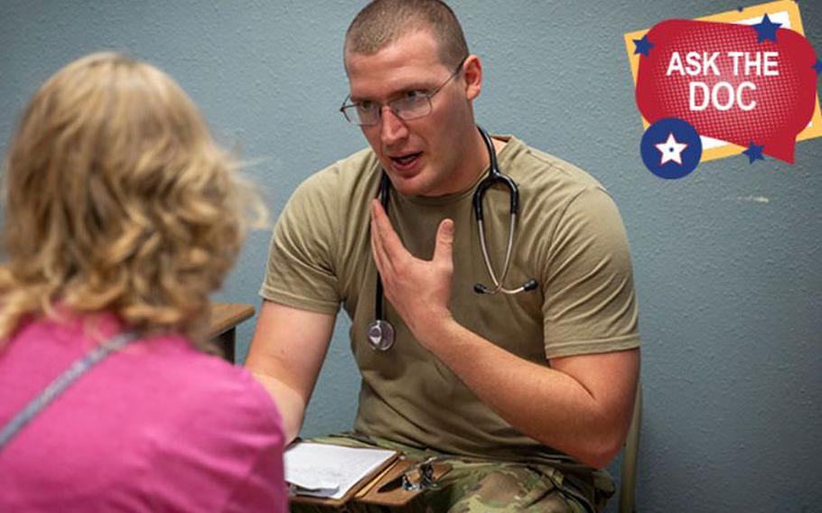 U.S. Army Reserve Spc. Williams Harris, practical nursing specialist, asks medical questions to a patient in Sikeston, Missouri on June 14, 2023. Innovative Readiness Training Operation Healthy Delta provided no-cost health care services to the Sikeston area. Health care professionals need to ask personal questions about your physical and mental health so they can treat you with the highest quality of care. U.S. Army Staff Sgt. I.M. Reserved