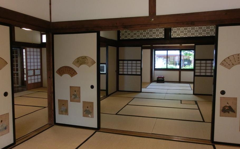 Inside the Former Horikiri Residence. sliding paper door and tatami mat can be seen.