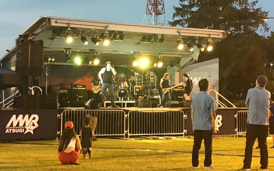 A band is performing on the stage.