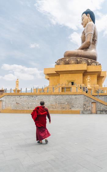 Monk at Buddha Dordenma Statue.