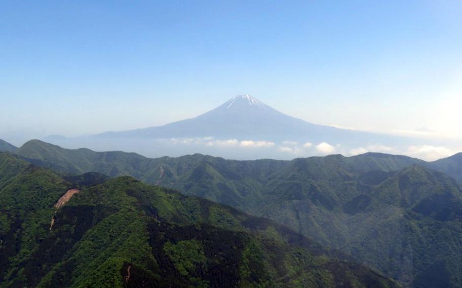 Mt. Fuji can be seen from Mt. Minobu.