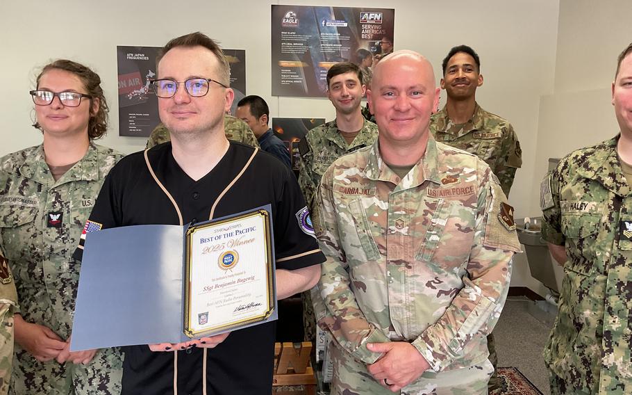Best AFN Radio Personality presentation to SSgt Benjamin Bugenig-DJ Bugaboo