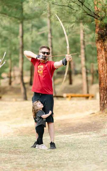 Trying our hand at archery.