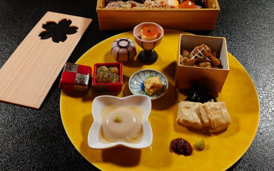 Course with natto, yuba, tofu…