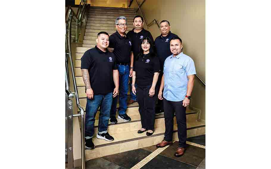 (Left to right) Jarred C. Alerta, GPA Safety Inspector II; Richard C. Masnayon, GPA Safety Inspector Supervisor; Eddie Nick Q. Camacho, GPA Safety Inspector III; Jacqueline San Nicolas, GPA Safety Administrative Officer; Gerald T. Smith, GPA Safety Inspector III; Kenneth J. Gutierrez, PSP, GPA Safety and Physical Security Manager.