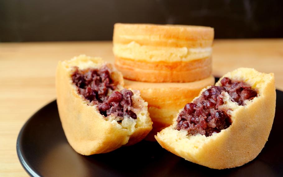 Closeup of Delectable Japanese Azuki Bean Paste(Anko) Filled Dessert Called Imagawayaki or Obanyaki