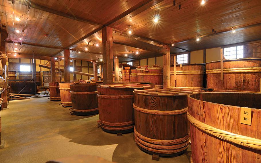The interior of a sake brewery.