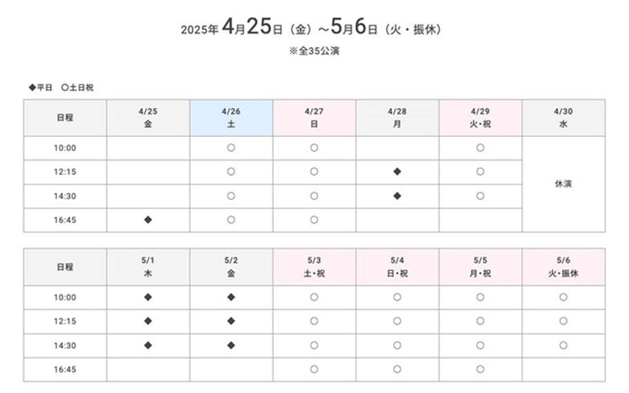 schedule.