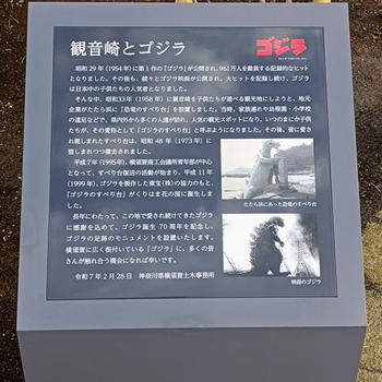 Godzilla Ceremonial Marker written in Japanese.