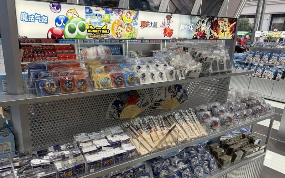 Sega’s goods are displayed.