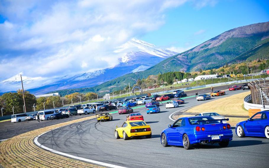 Cars in the race circuit.