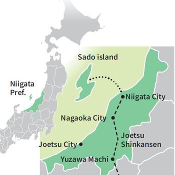 Map of Japan showing the location of Niigata.