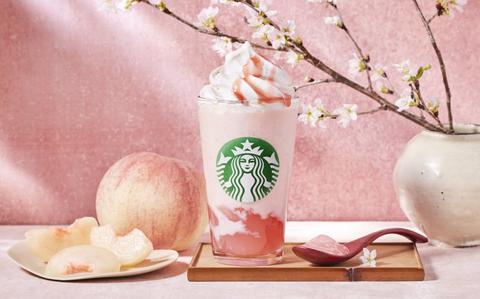 Photo Of Sakura-inspired Frappuccino on the table.