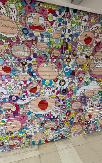 cartoon characters on wall