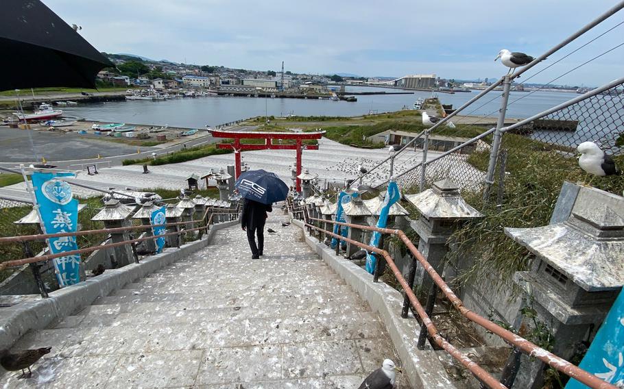 Stairs to the shrine.