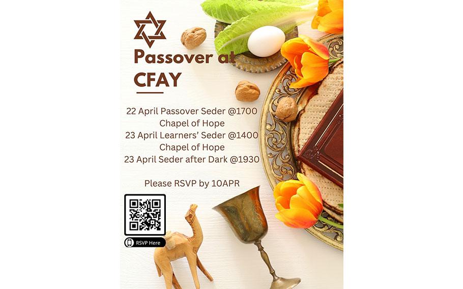Passover at CFAY April 22 - 23