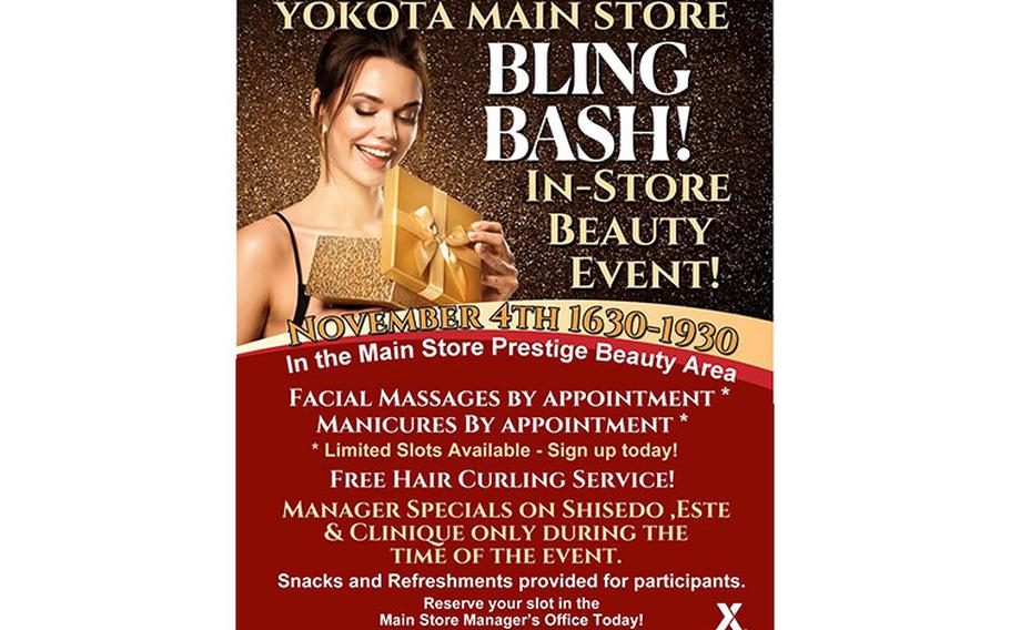Yokota Exchange to offer free makeovers, giveaways at Beauty and Bling Event Nov. 4
