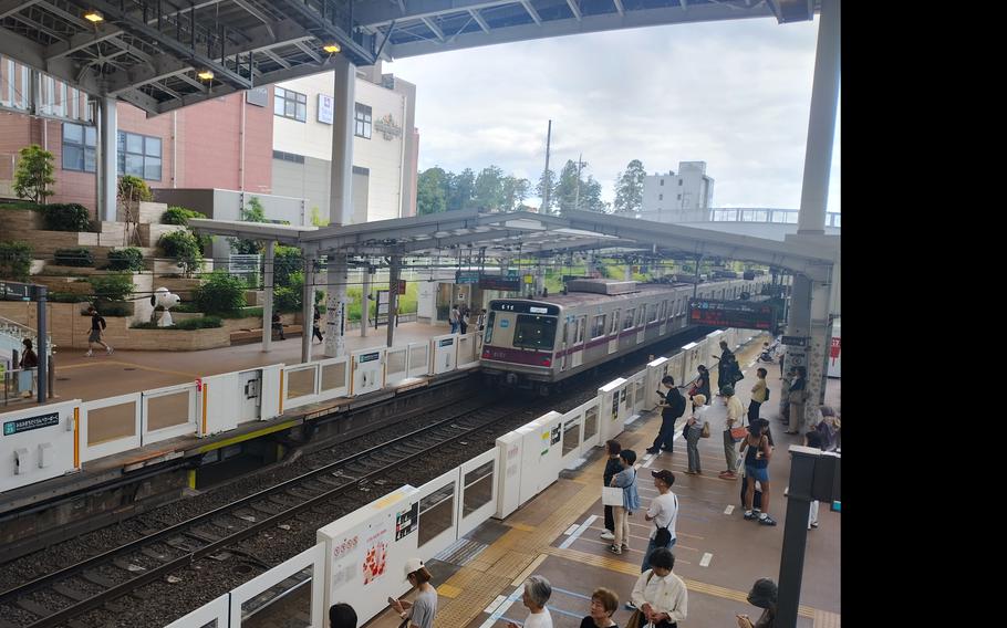 train approaching a station