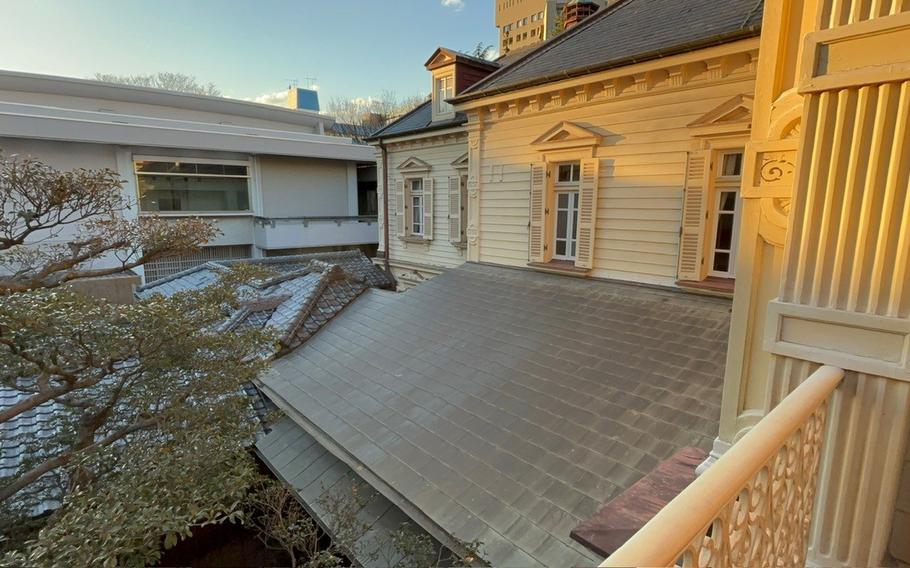 View from the second floor of the Western-style Victorian guest house.