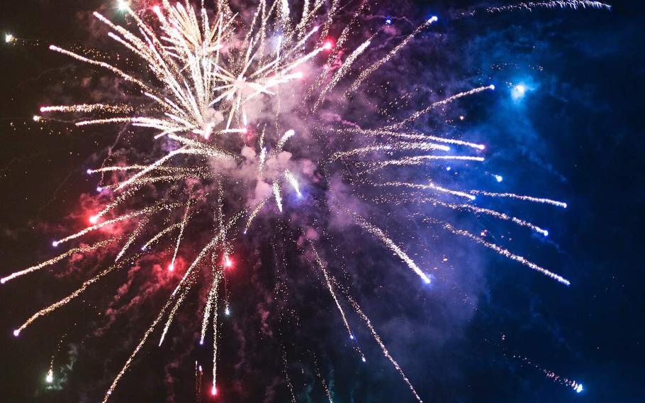 Fireworks are being displayed.