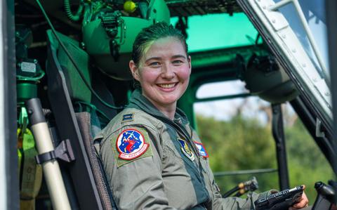 Photo Of U.S. Air Force Capt. Casey Guardia, 459th Airlift Squadron UH-1N Huey pilot, poses for a portrait.