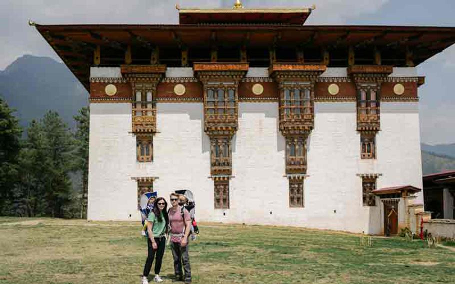 Druk Wangditse Lhakhang with the family.