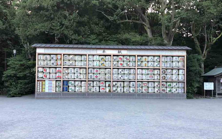 sake barrels at shrine