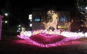 reindeer shaped illumination in the park.