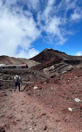 people climbing Mt. Fuji.