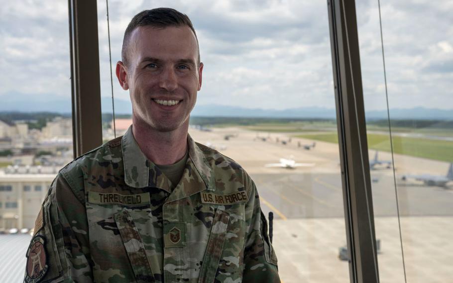 U.S. Air Force Master Sgt. Philip Threlkeld poses for a photograph.
