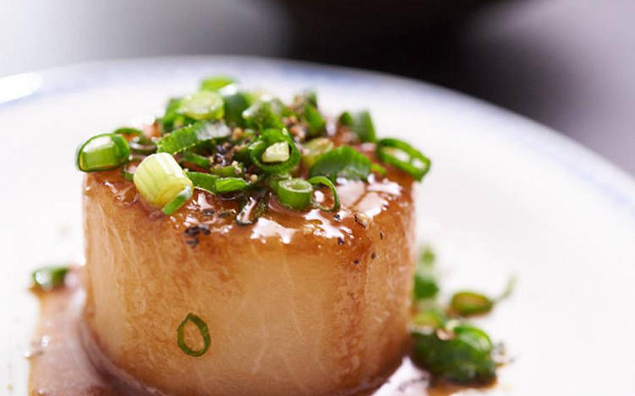 daikon steak on a dish.