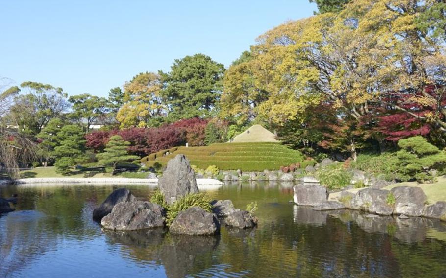 a pond can be seen at Sunpu Castle Park.