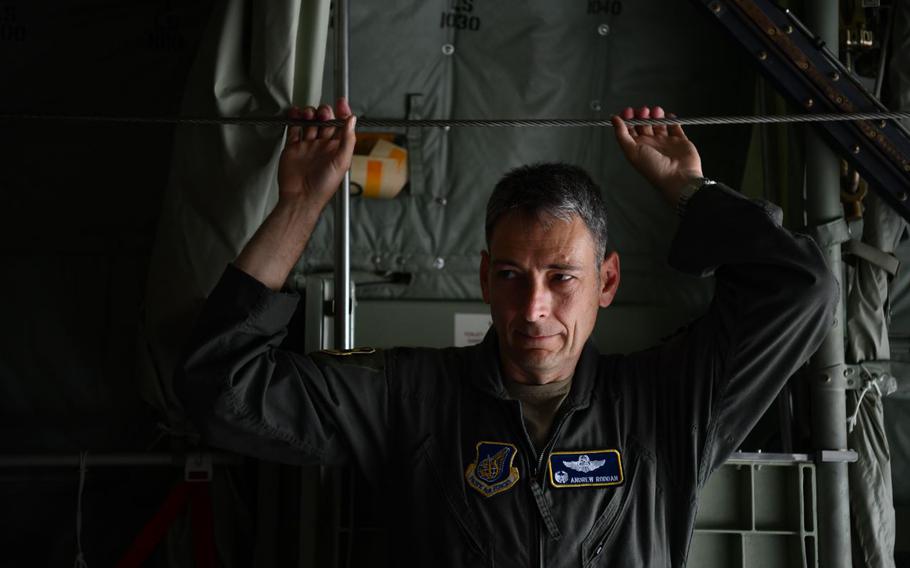 Col. Andrew Roddan, 374th Airlift Wing commander, prepares to fly a C-130J Super Hercules aircraft at Yokota Air Base, Japan, June 28, 2023. During his first year of command, Yokota AB has hosted and led community outreach events and numerous engagements with host nation allies and partners in the Indo-Pacific. (U.S. Air Force photo by Staff Sgt. Spencer Tobler)