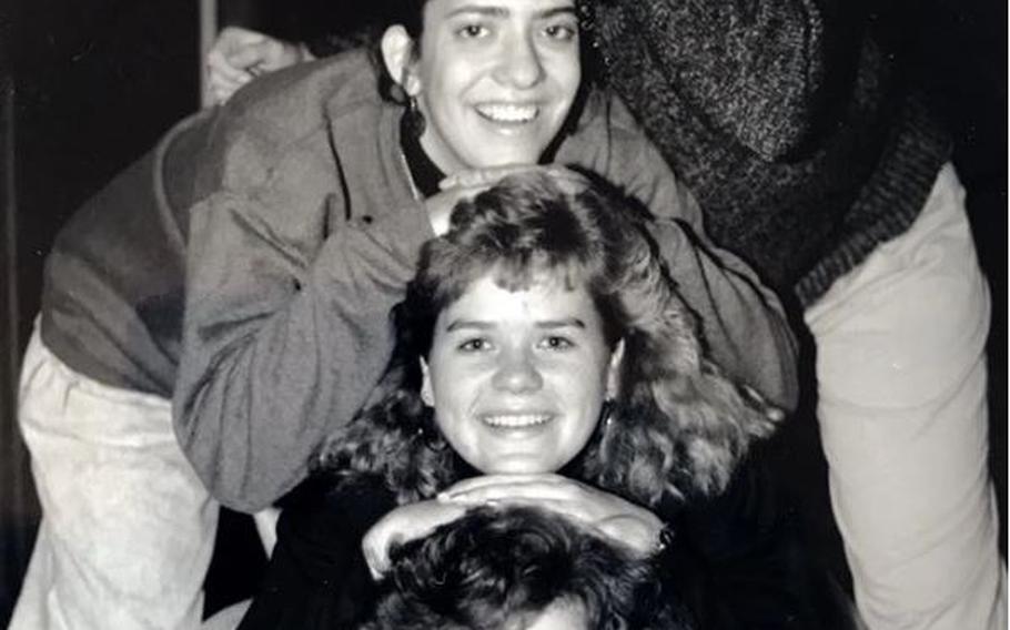 A group photo of Nicole Colburn, an art teacher for Department of Defense Education Activity (DoDEA) at Iwakuni Intermediate School and her childhood friends.