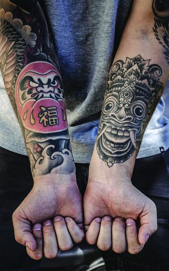 Nicolas Corcoran’s tattoos on his arms