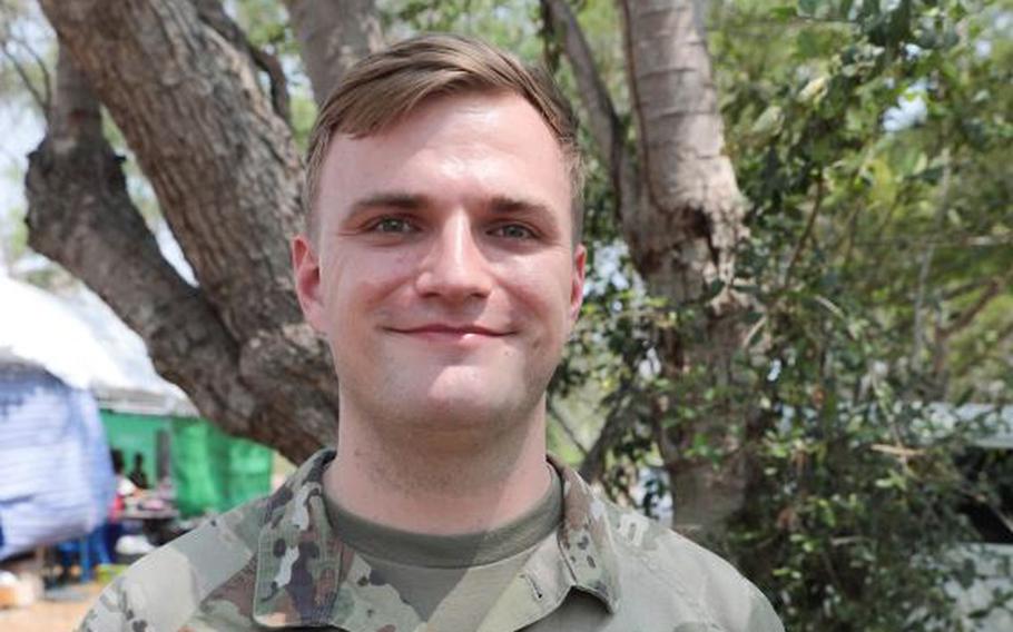 Sgt. Brayden Geggie, bassoonist for the U.S. Army Japan Band